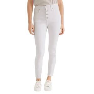 Madewell Women's Button Front High Rise Skinny Crop Jeans Waist 27" White NWT
